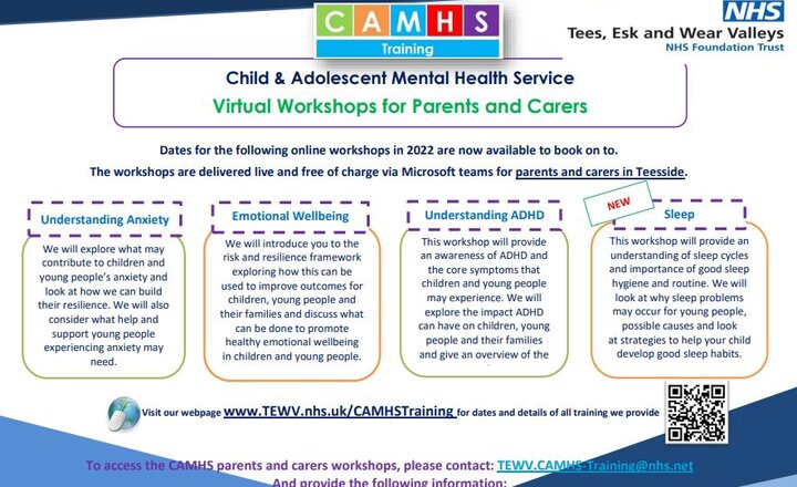 Image of Virtual Workshops for Parents and Carers